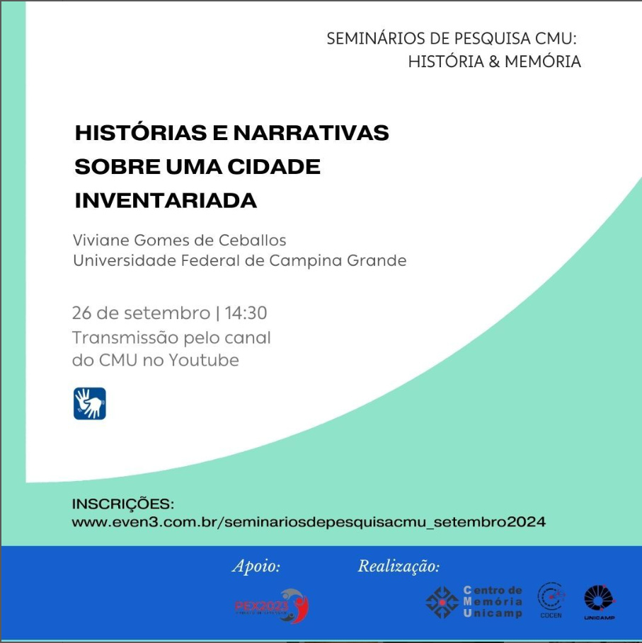 Imagem Seminários de Pesquisa CMU: História & Memória